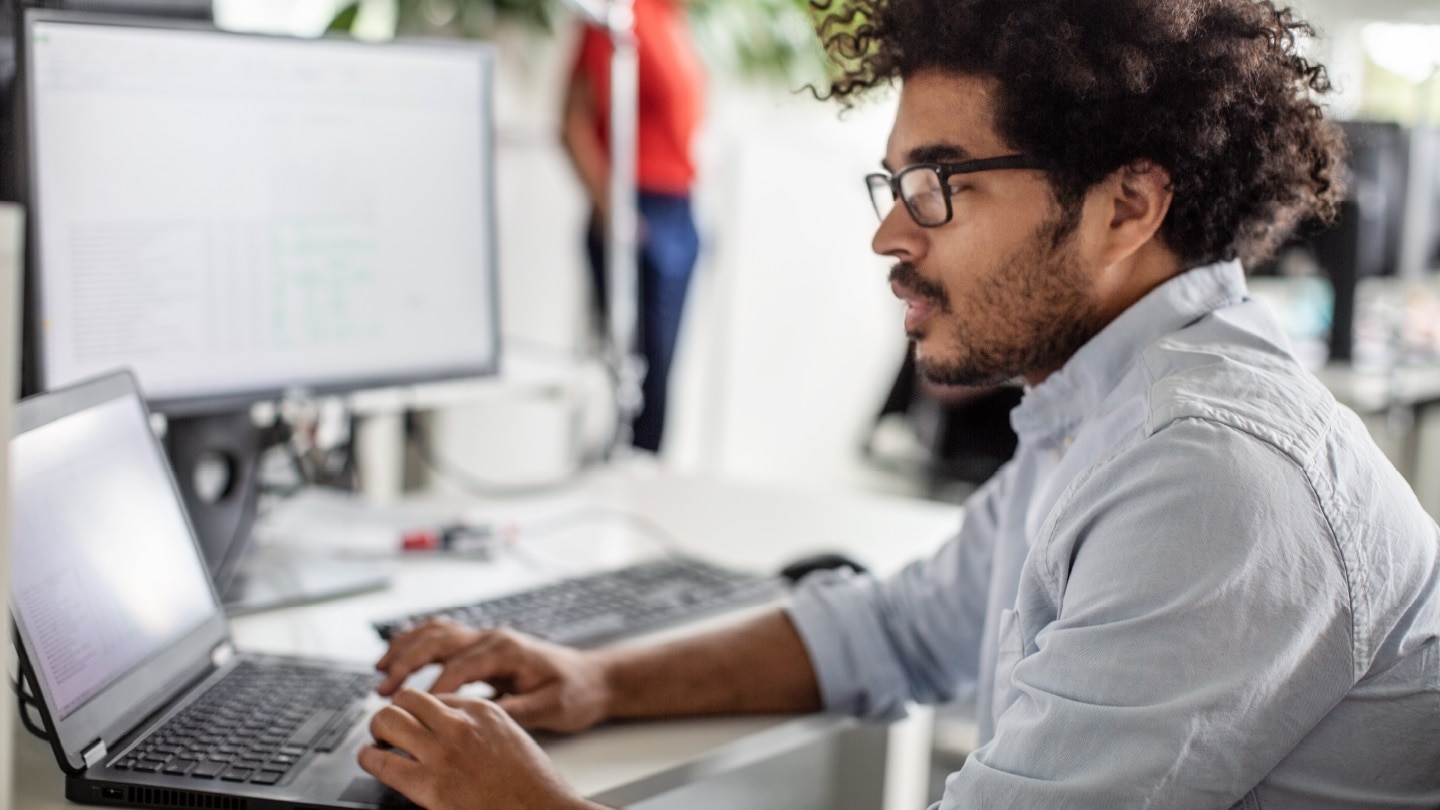 Man at a computer